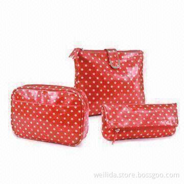 Martin Cloth Cosmetic Bag with Many Compartments, Customized Logos and Patterns are Accepted
